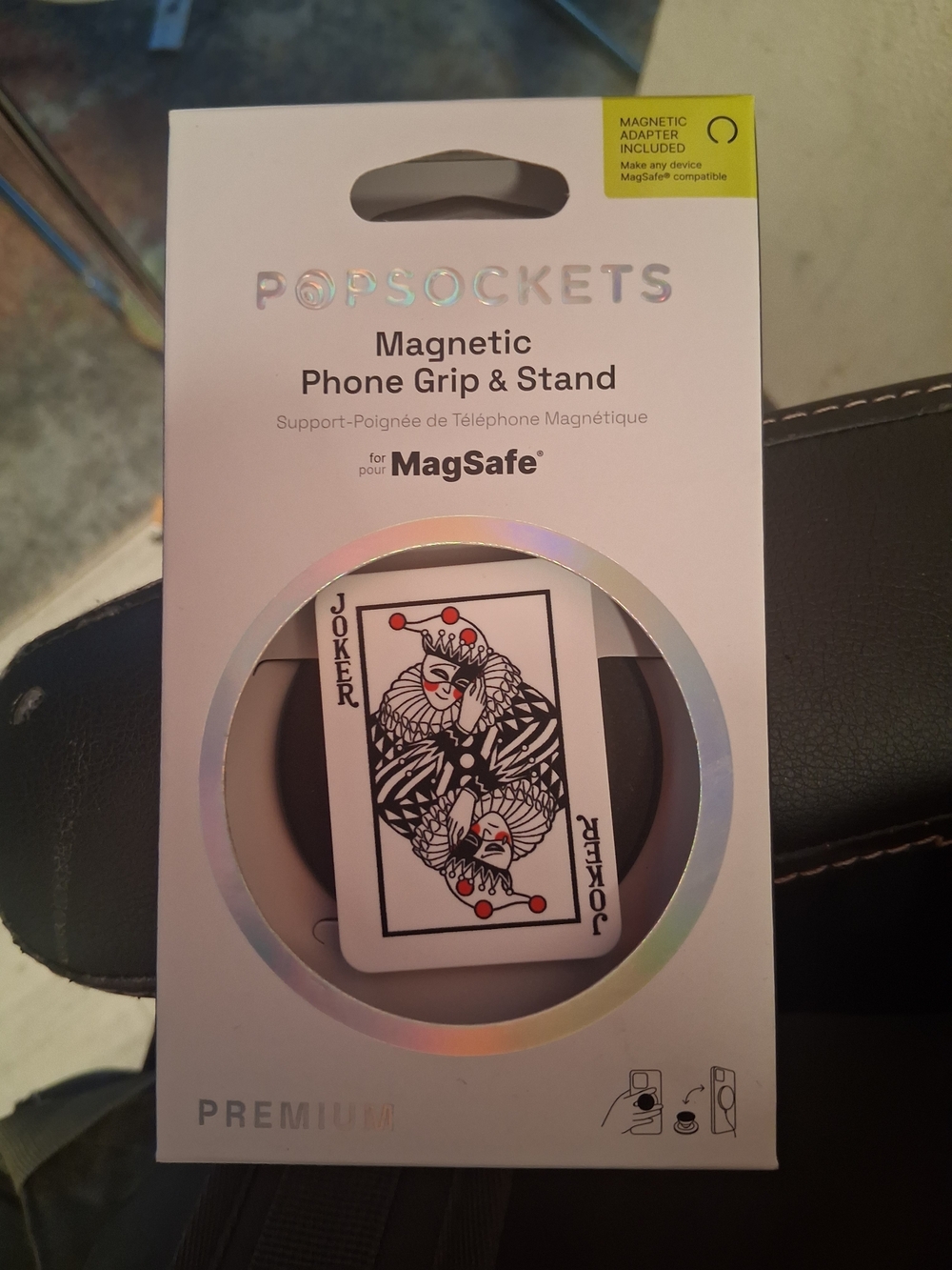 PopSockets Magnetic Phone Grip & Stand - Joker Card Design (Black/White)